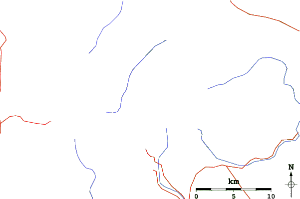 Roads and rivers close to Alpure Peaks