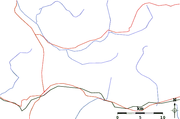 Roads and rivers close to Ancelle