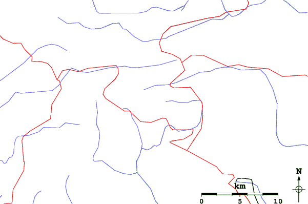 Roads and rivers close to Audibergue -Gréolière