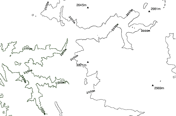 Yosemite-Badger Pass Ski Area neighbourhood contours