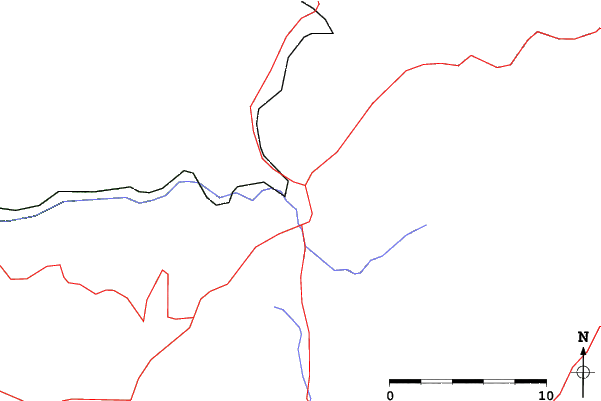 Roads and rivers close to Bald Mountain