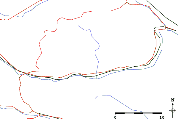 Roads and rivers close to Berg in the Drautal/Emberger Alm