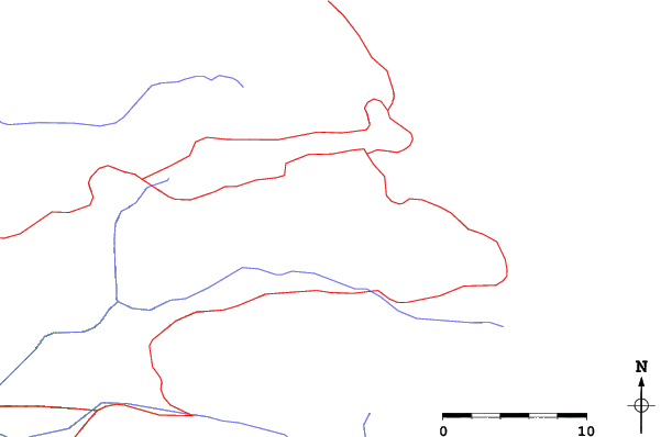 Roads and rivers close to Big Bear Mountain