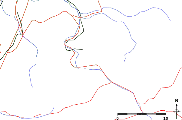 Roads and rivers close to Bizau