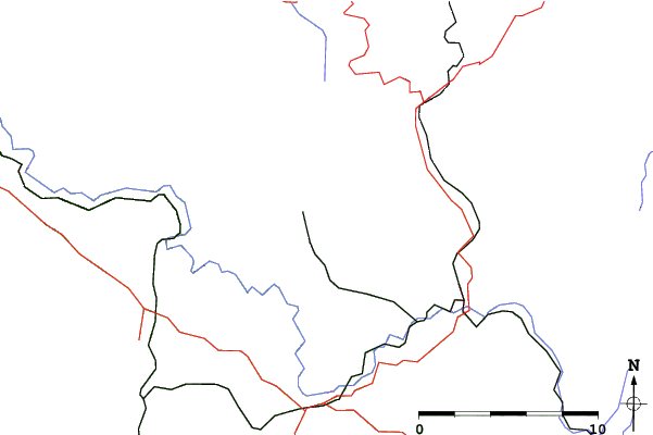 Roads and rivers close to Bodenmais/Silberberg