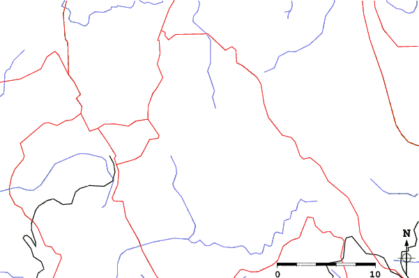 Roads and rivers close to Bruncu Spina