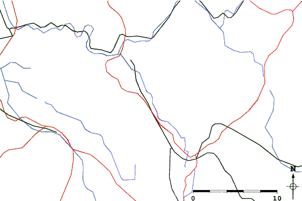 Roads and rivers close to Česká Třebová - Peklák