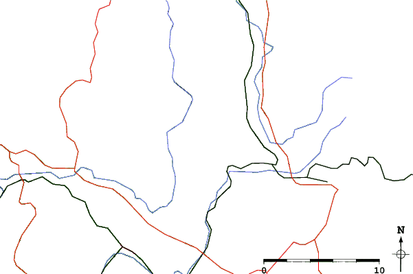 Roads and rivers close to České Petrovice