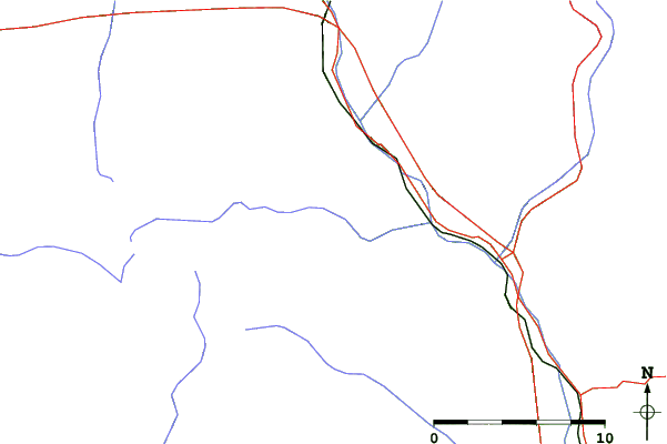 Roads and rivers close to Champorcher