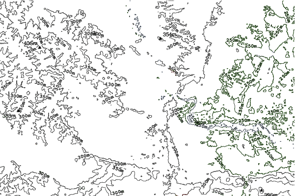 Christmas Mountain neighbourhood contours