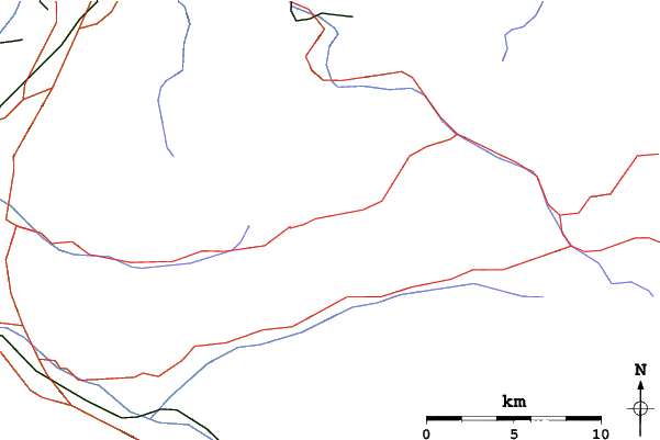 Roads and rivers close to Damüls