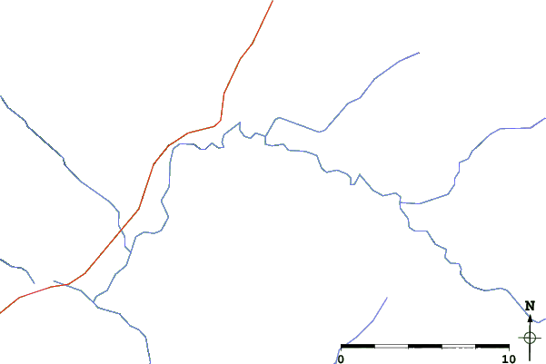 Roads and rivers close to Dezaiko Lodge