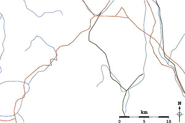 Roads and rivers close to Dreisessel