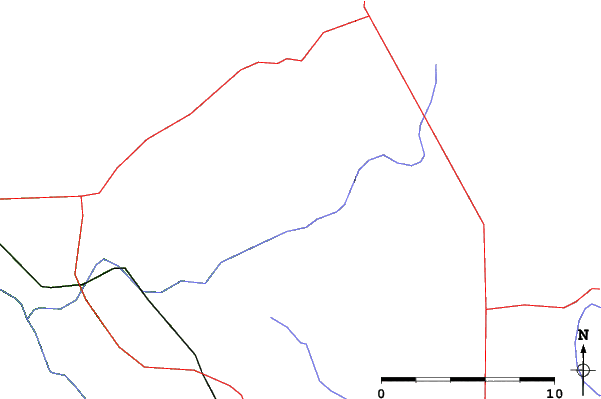 Roads and rivers close to Duck Mountain Ski Area