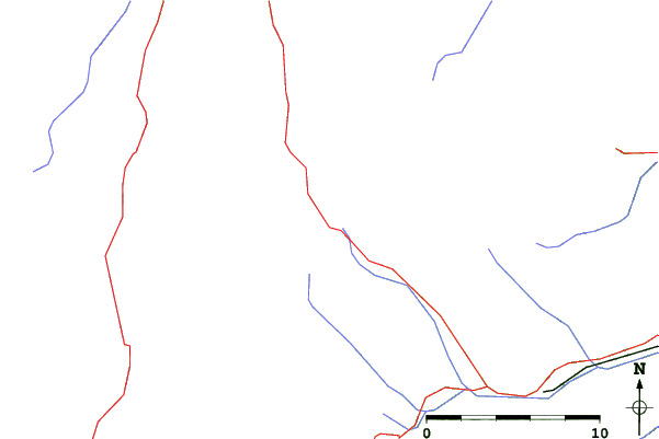 Roads and rivers close to Flattnitz
