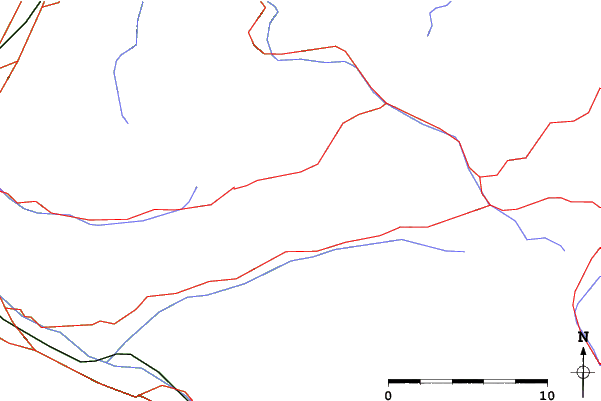 Roads and rivers close to Fontanella-Faschina