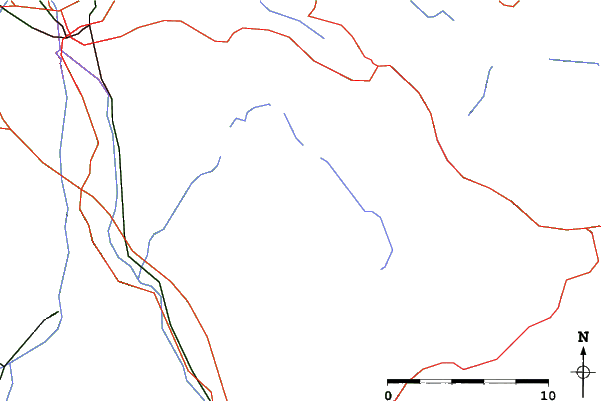 Roads and rivers close to Gaissau-Hintersee (Spielbergalm)
