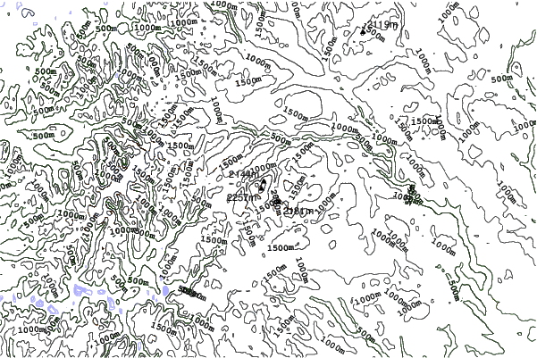 Galdhøpiggen Sommerskisenter neighbourhood contours