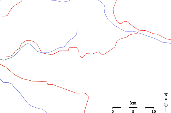 Roads and rivers close to Goderdzi