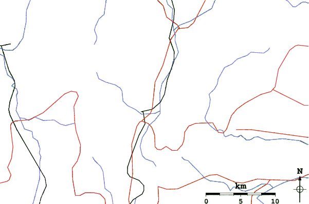 Roads and rivers close to Hakuba Norikura