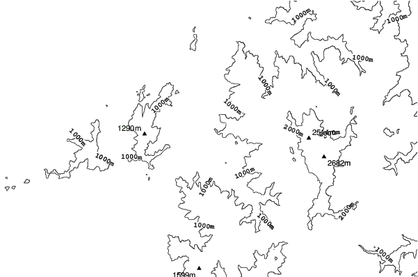 Hakusan Shiramine Onsen neighbourhood contours