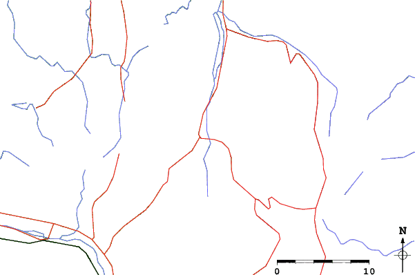 Roads and rivers close to Hakusan Shiramine Onsen