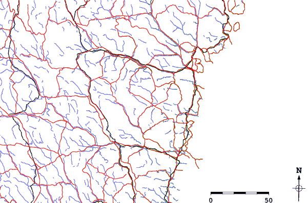 Roads and rivers close to Hassela