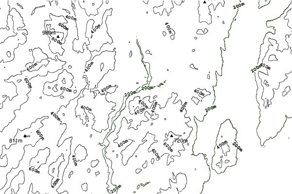 Hickory Ski Center neighbourhood contours