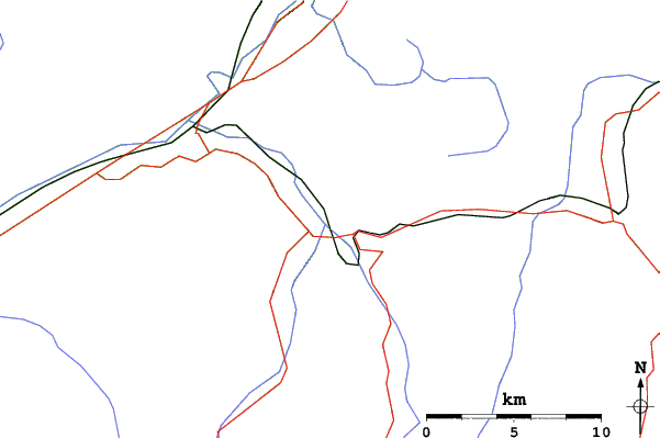 Roads and rivers close to Hopfgarten