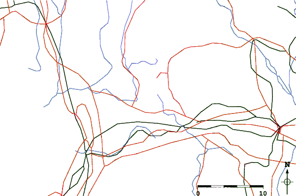 Roads and rivers close to Ibukiyama