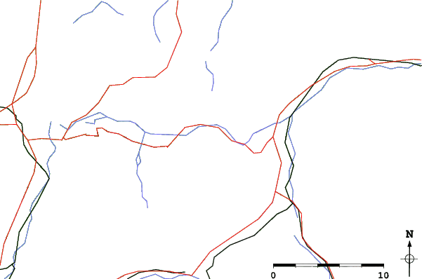 Roads and rivers close to Jaun