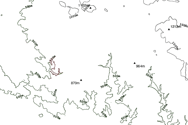 Josefův Důl neighbourhood contours