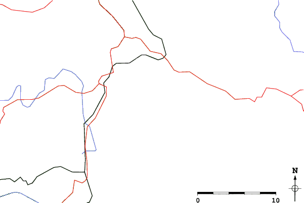 Roads and rivers close to Kalič