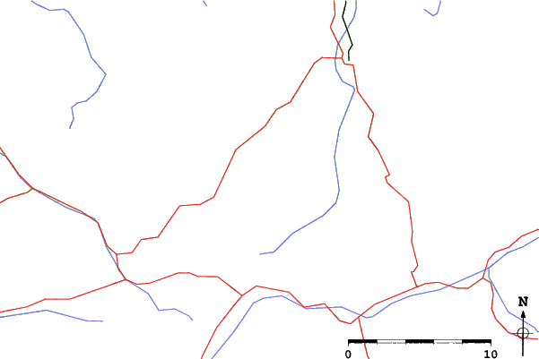 Roads and rivers close to Kanzelwand-Fellhorn (Kleinwalsertal)