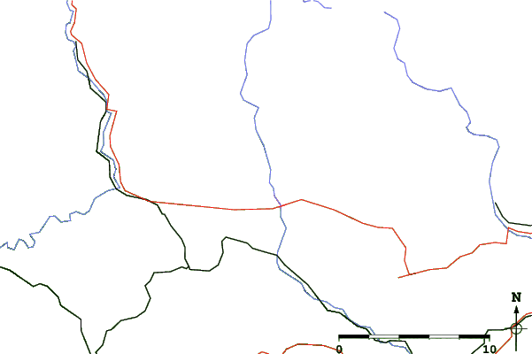 Roads and rivers close to Kněžický vrch
