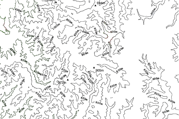 Kniebis neighbourhood contours