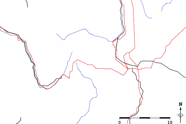 Roads and rivers close to Kniebis