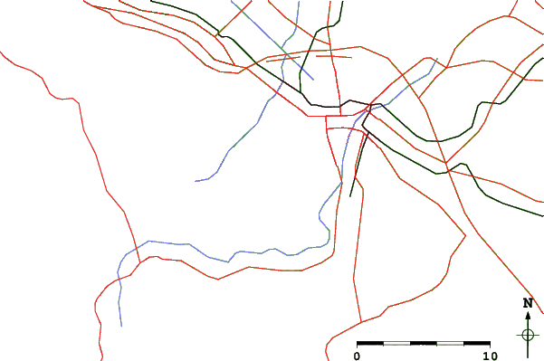 Roads and rivers close to Koba World