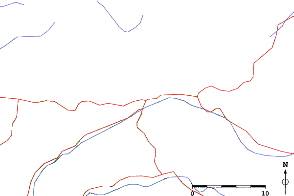 Roads and rivers close to Krasnaya Polyana