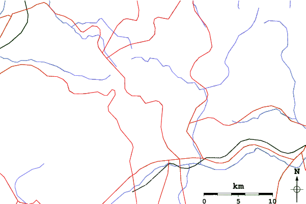Roads and rivers close to Kusatsu Kokusai