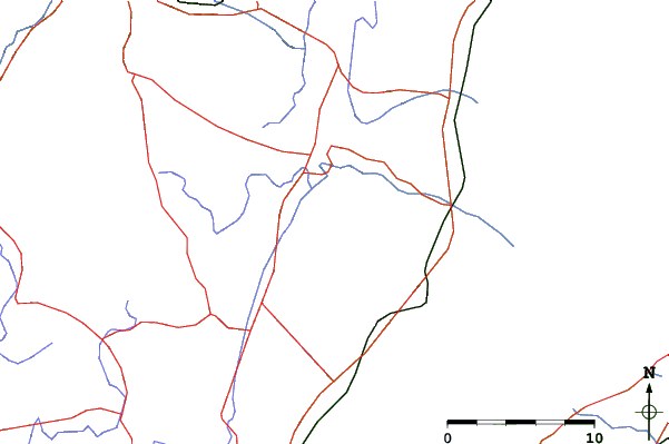 Roads and rivers close to Kutsuki