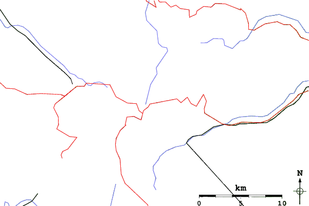 Roads and rivers close to La Schlucht