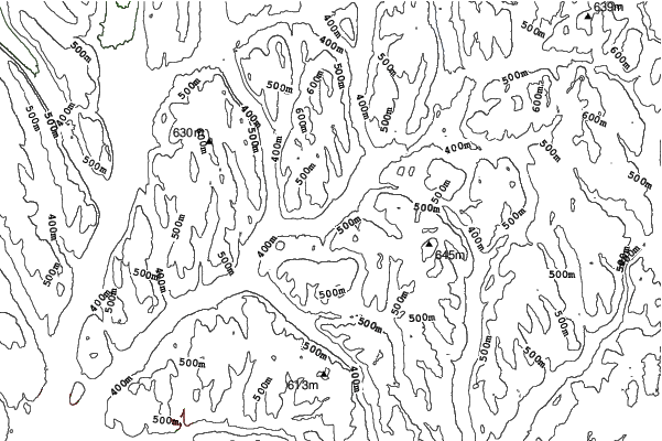 Labrador Mountain neighbourhood contours