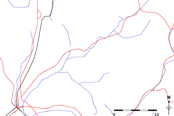 Roads and rivers close to Labrador Mountain