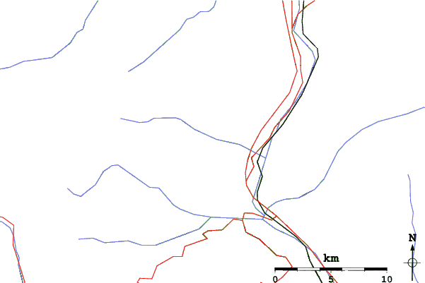 Roads and rivers close to Ladurns