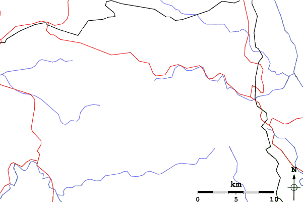 Roads and rivers close to Le Bleymard-Mont Lozère