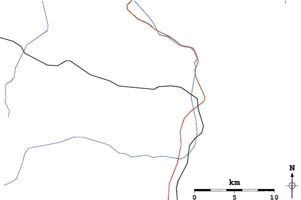 Roads and rivers close to Leogang