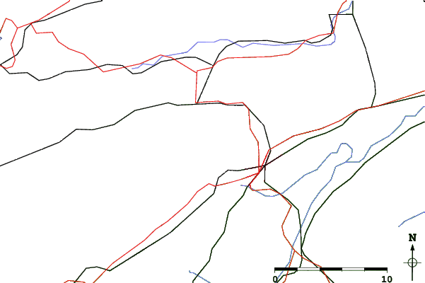 Roads and rivers close to Les Prés-d'Orvin
