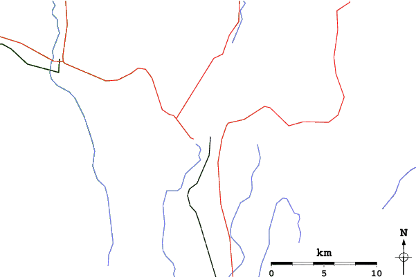Roads and rivers close to Little Ski Hill