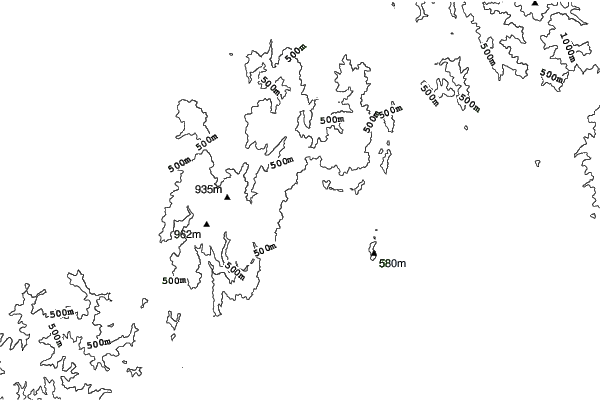 Makino Kogen Makino neighbourhood contours